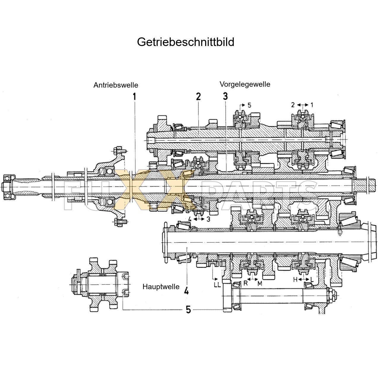 DX 85-78XX Getriebeschnittbild