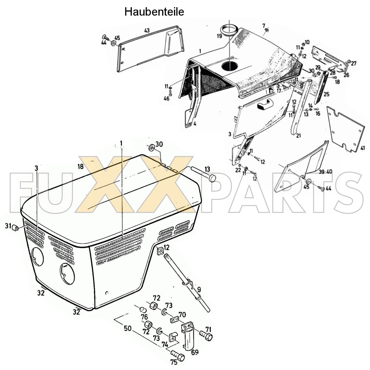 D 4006 Haubenteile