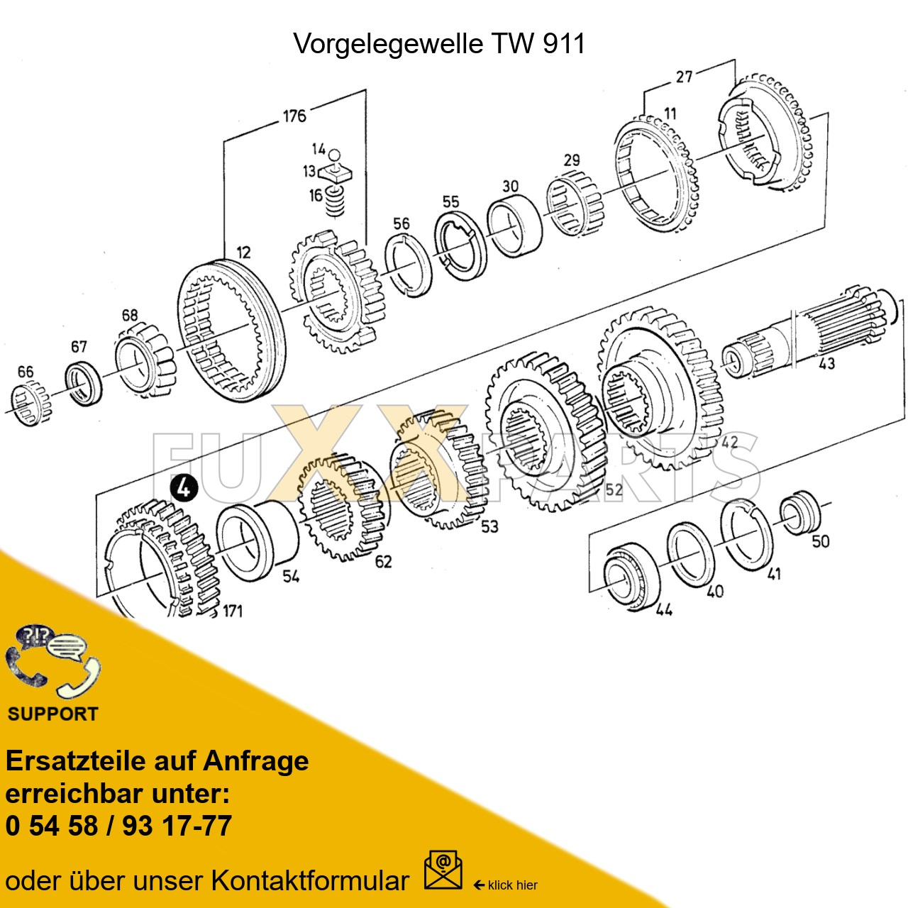DX 145-78XX Getriebewelle TW 911 2