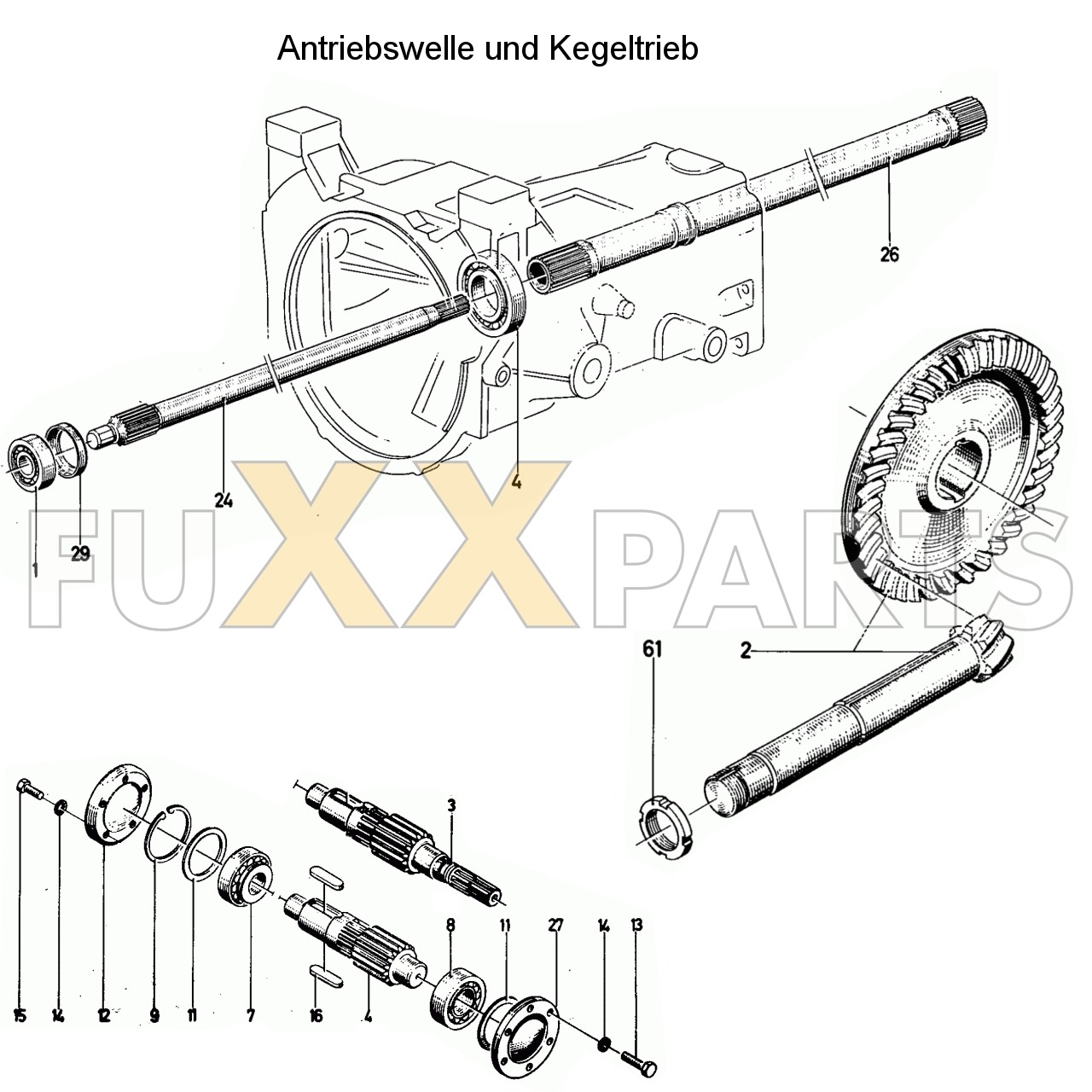 D 4006 Antriebswelle und Kegeltrieb