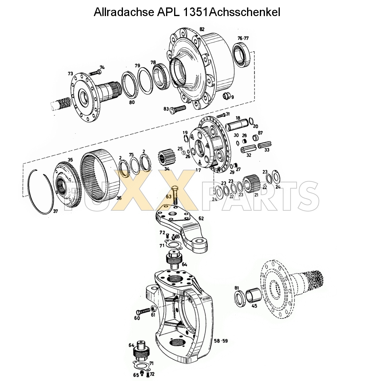 D 6806 Allradachse APL 1351 Achsschenkel