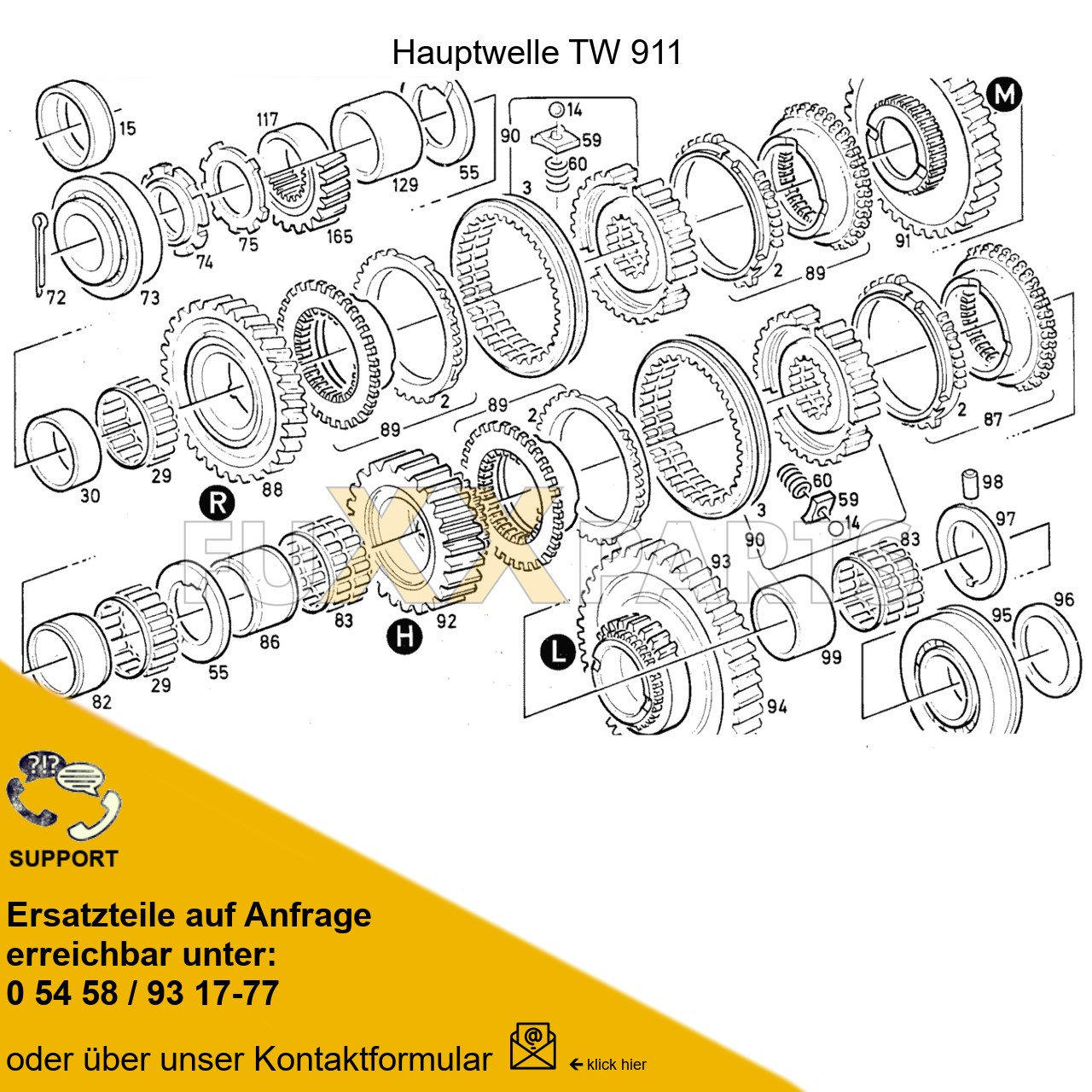 DX 145-78XX Getriebewelle TW 911 3