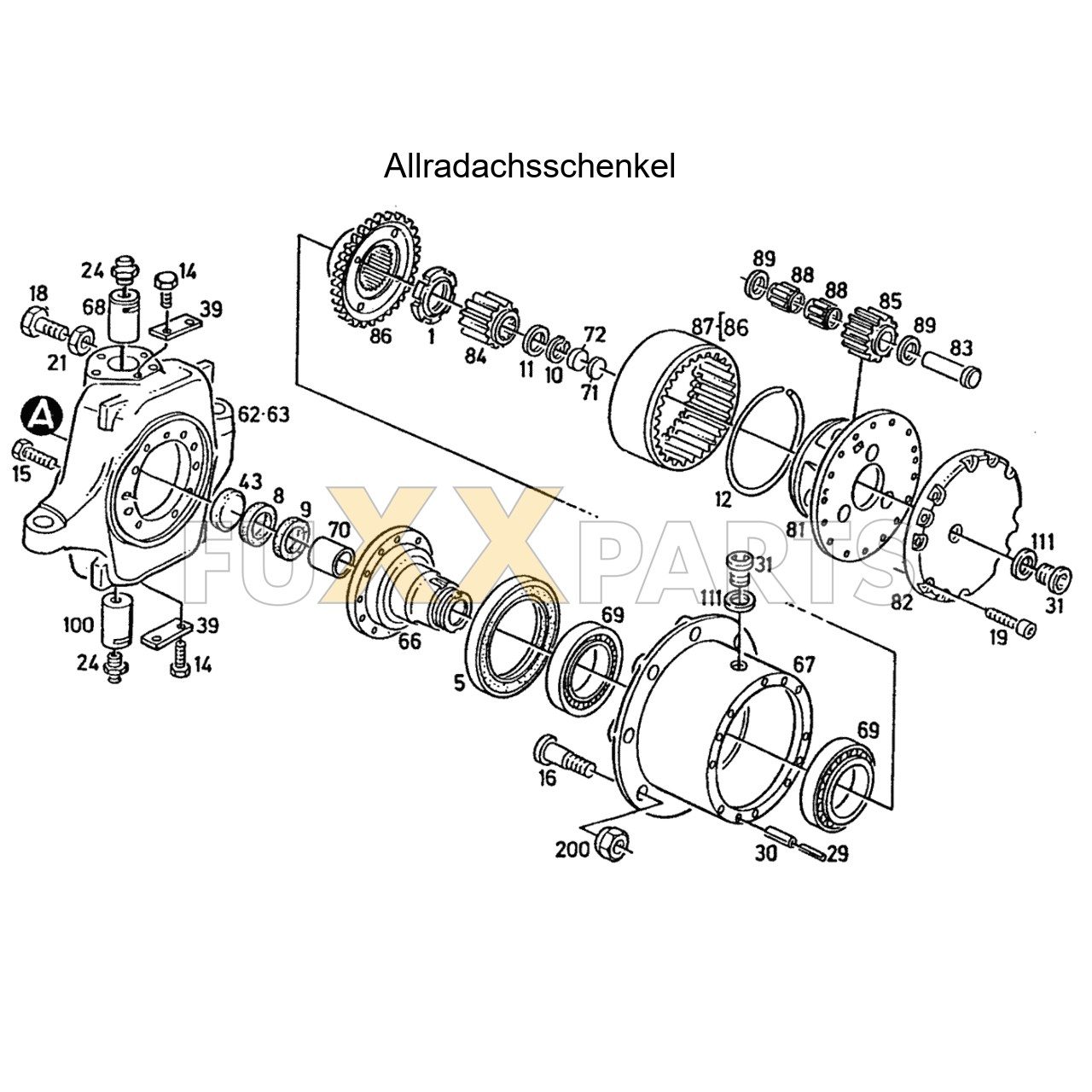 DX 4.50 Allradachsschenkel