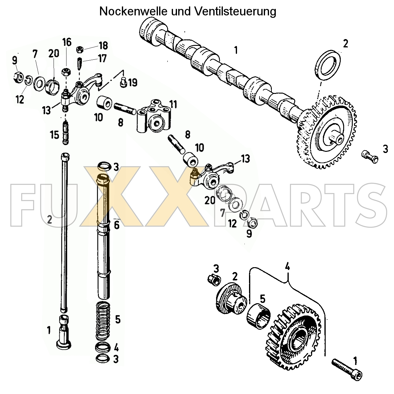 D 4006 Nockenwelle und Ventilsteuerung