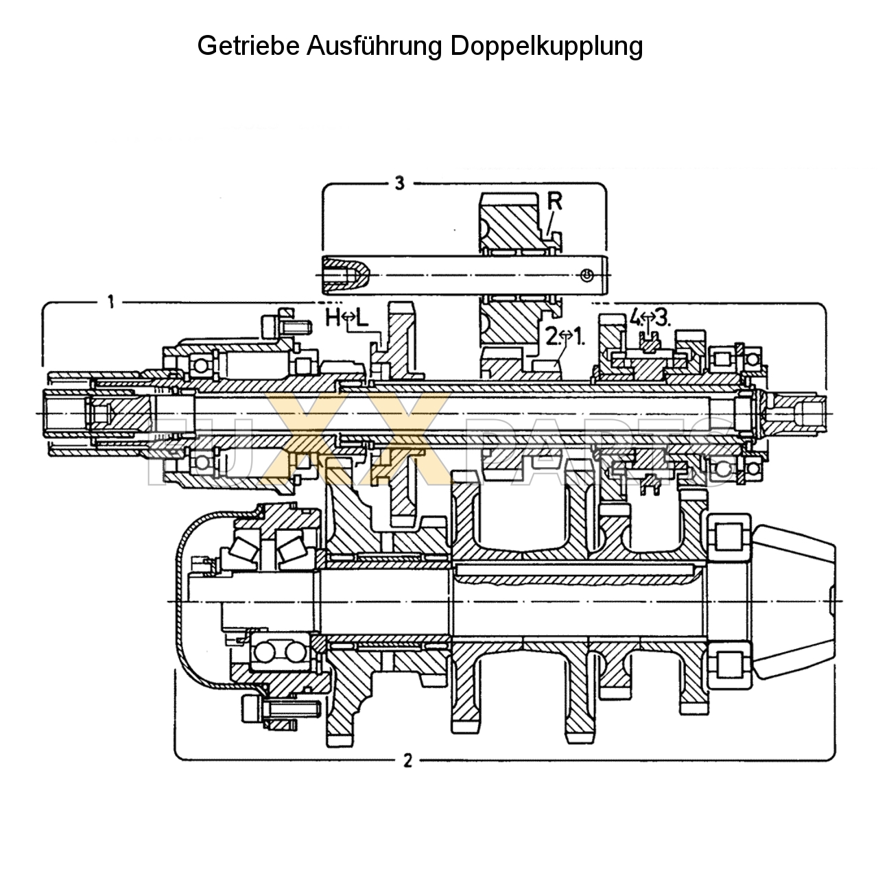 D 2807 Getriebeschnittbild Doppelkupplung