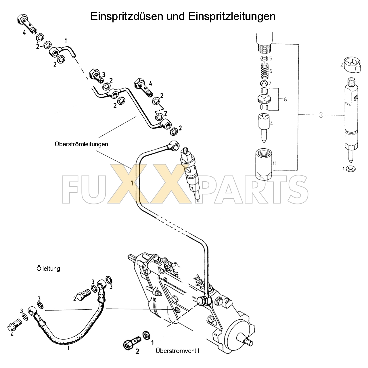 D 7207 C Einspritzdüsen und Einspritzleitungen