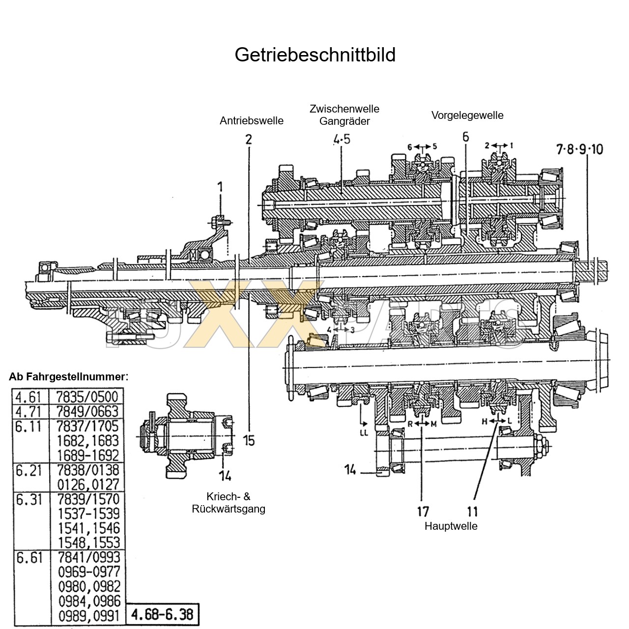 AgroStar 4.61 Getriebeschnittbild