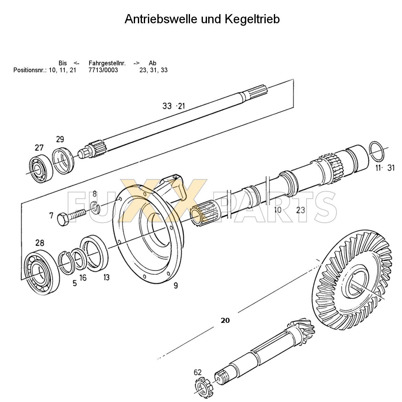 D 6007 Antriebswelle und Kegeltrieb