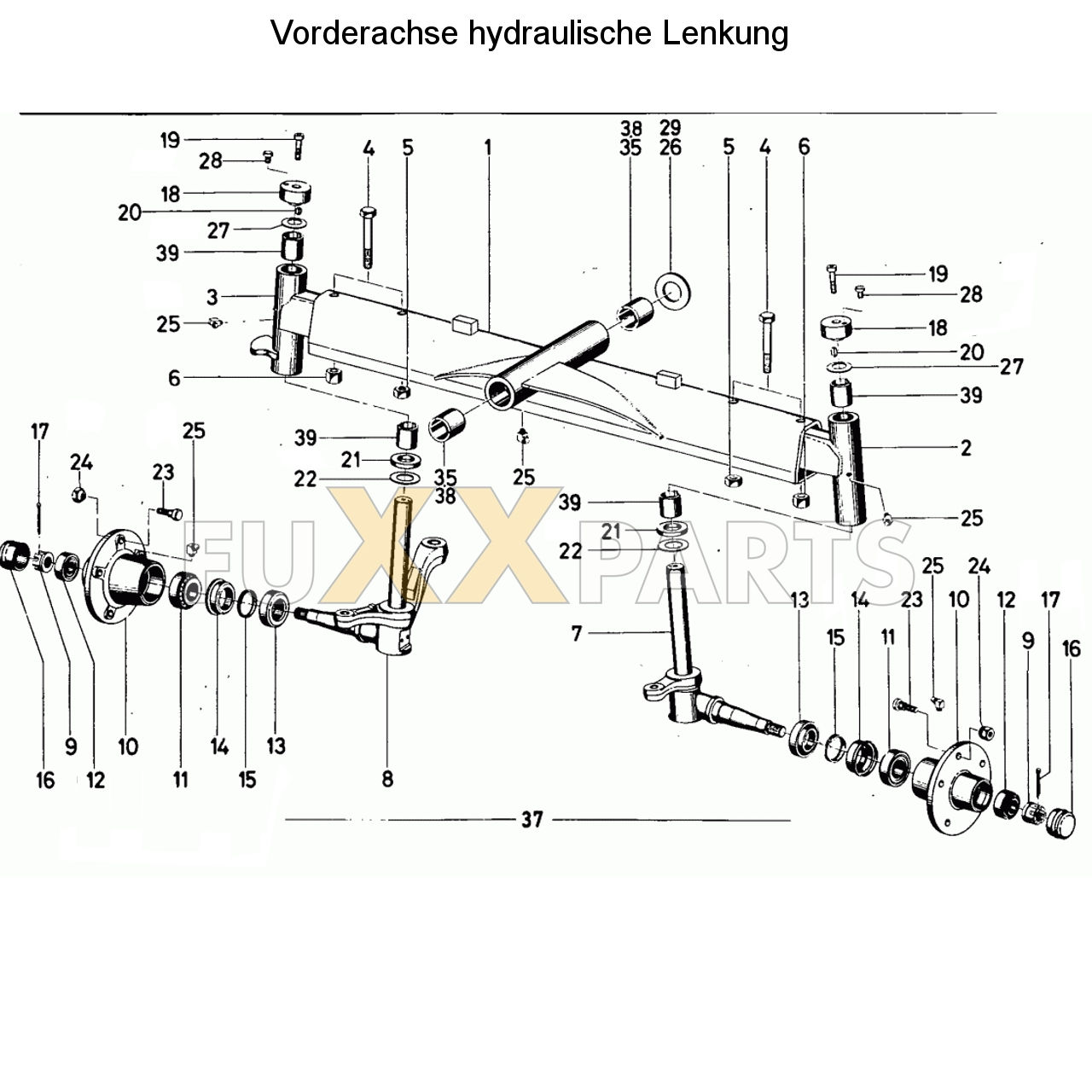 D 7206 Vorderachse hydraulische Lenkung