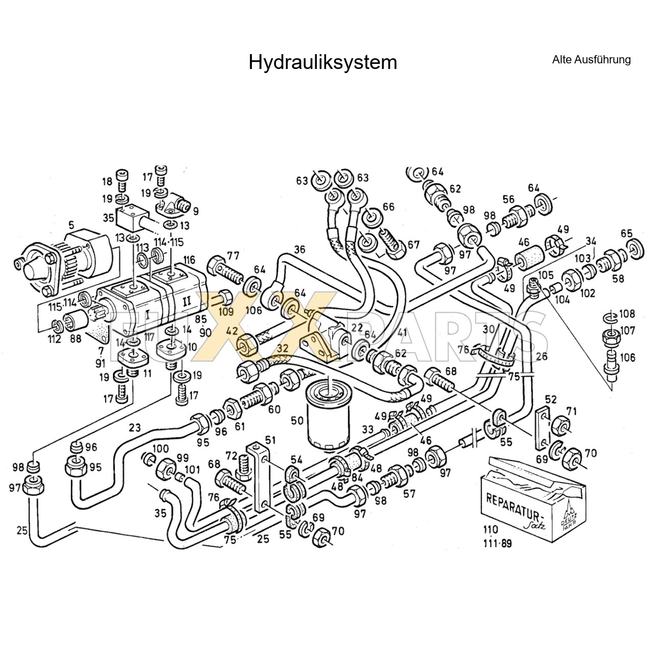 DX 145-78XX Hydrauliksystem 1