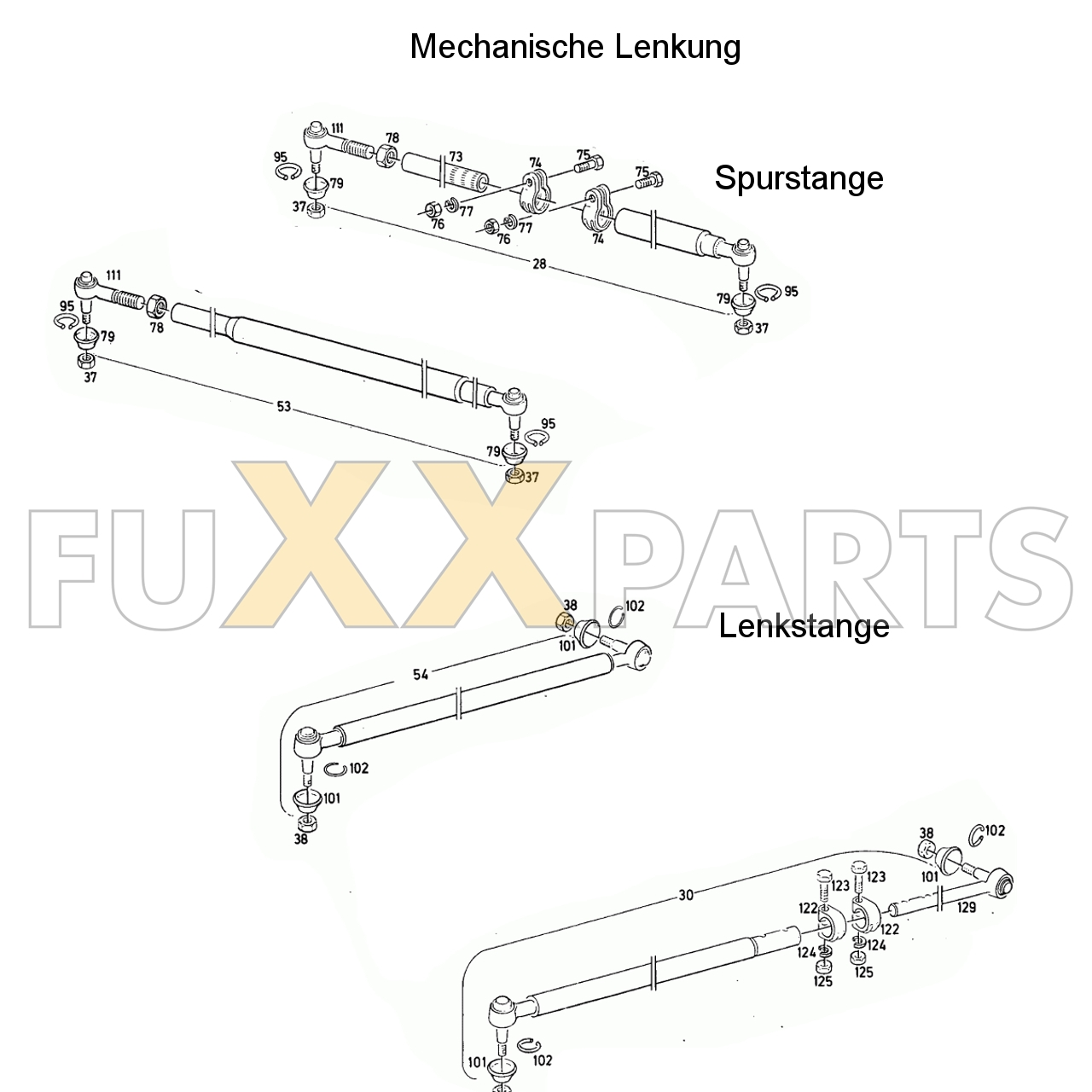 D 3006 Mechanische Lenkung Lenk und Spurstange