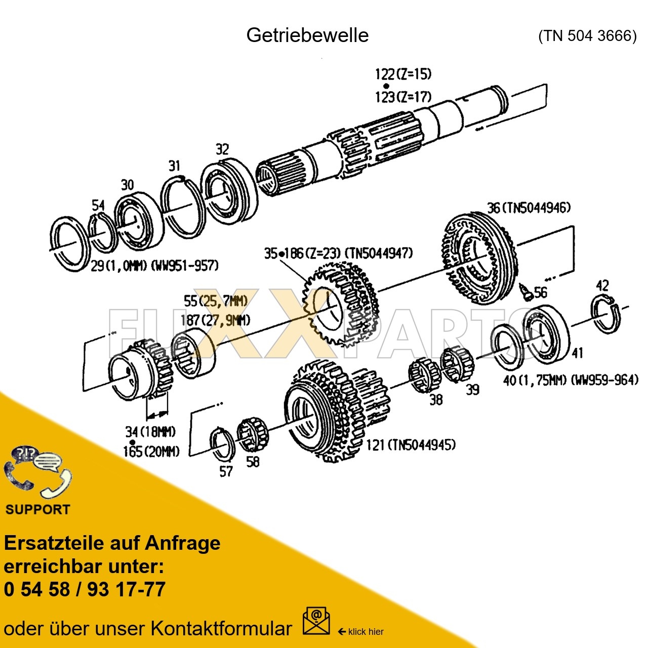 DX 3.10VC Getriebewelle 3
