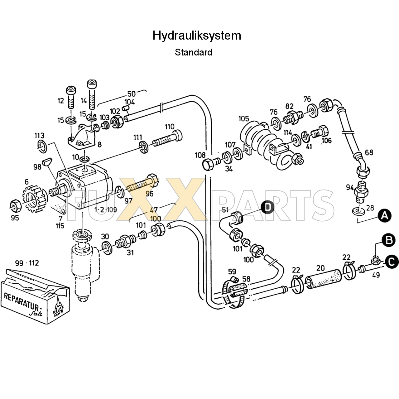 D 6807 C Hydrauliksystem Standard 1