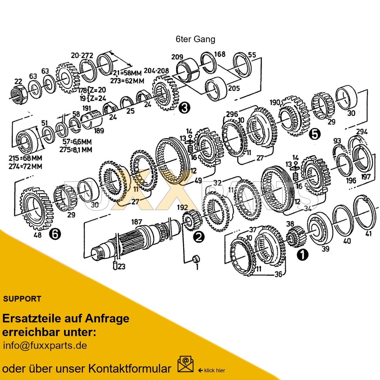 DX 4.70 Getriebewelle 6