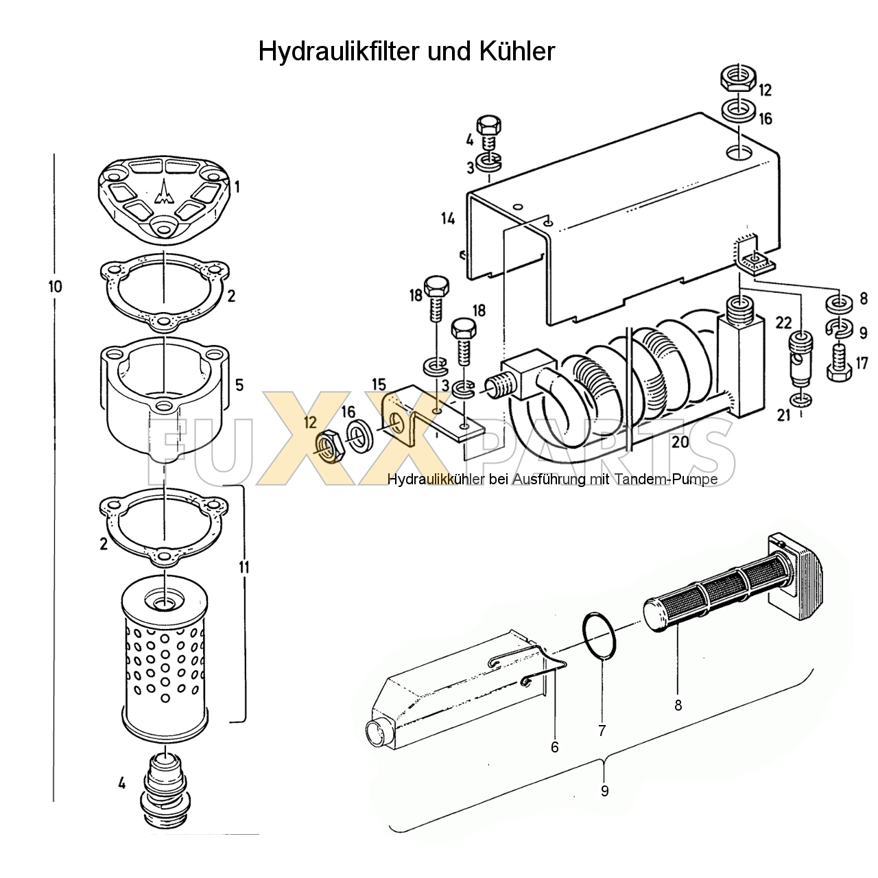 D 6807 Hydraulikfilter und Kühler