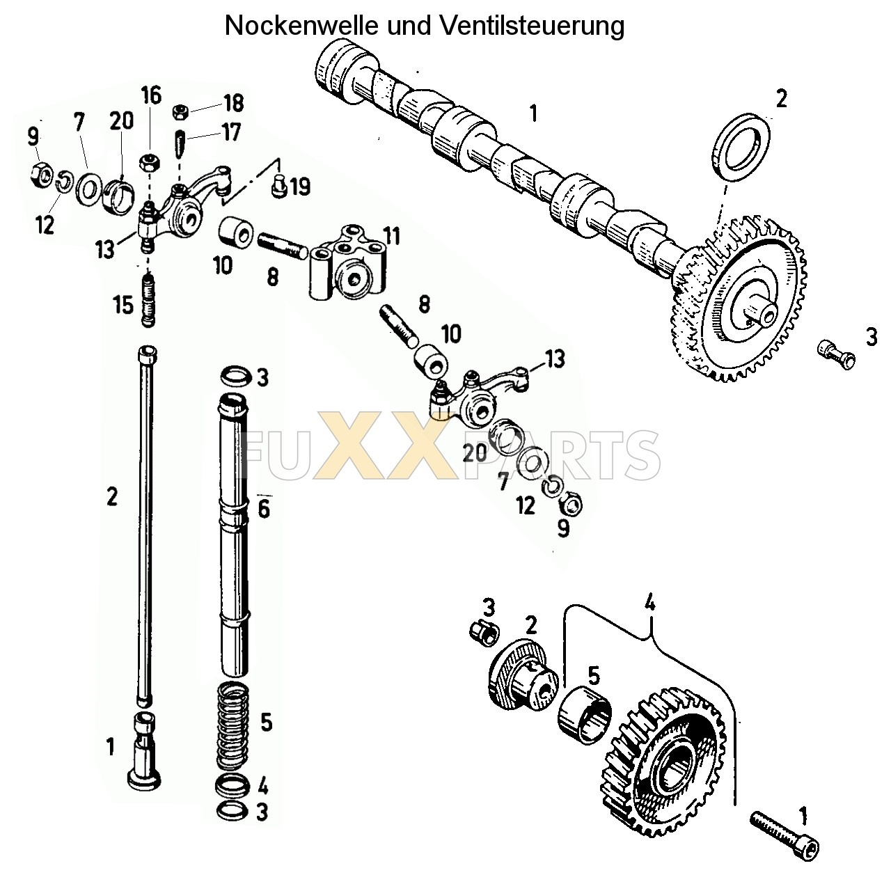 D 5206 Nockenwelle und Ventilsteuerung