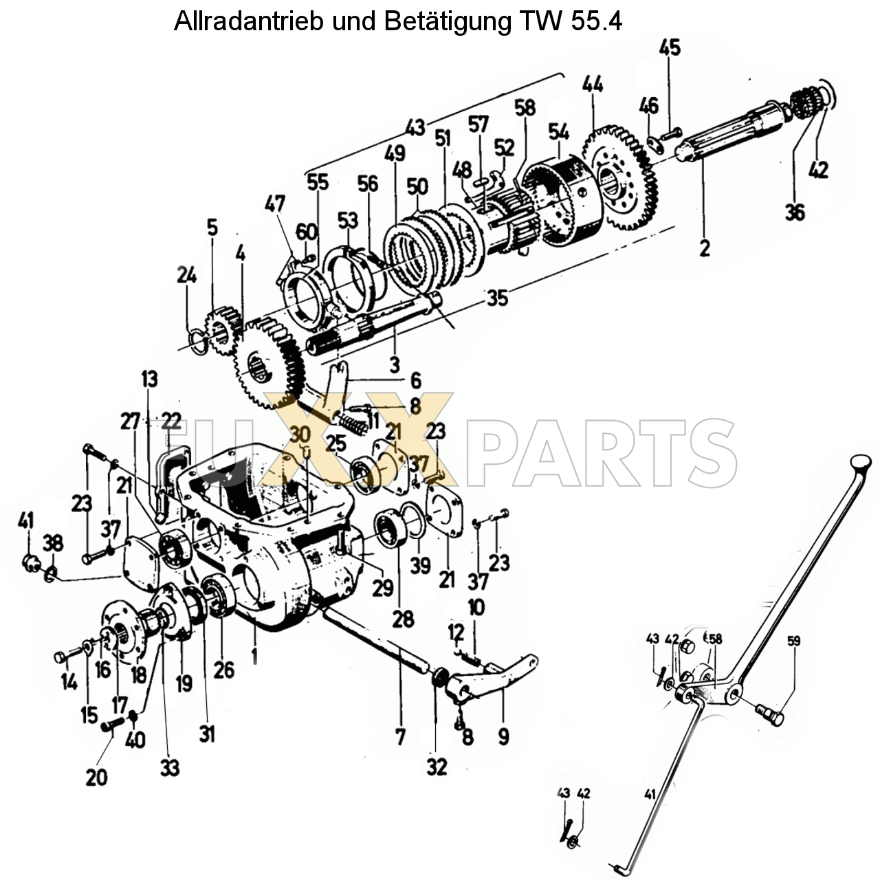 D 7206 Allradantrieb und Betätigung TW 55.4