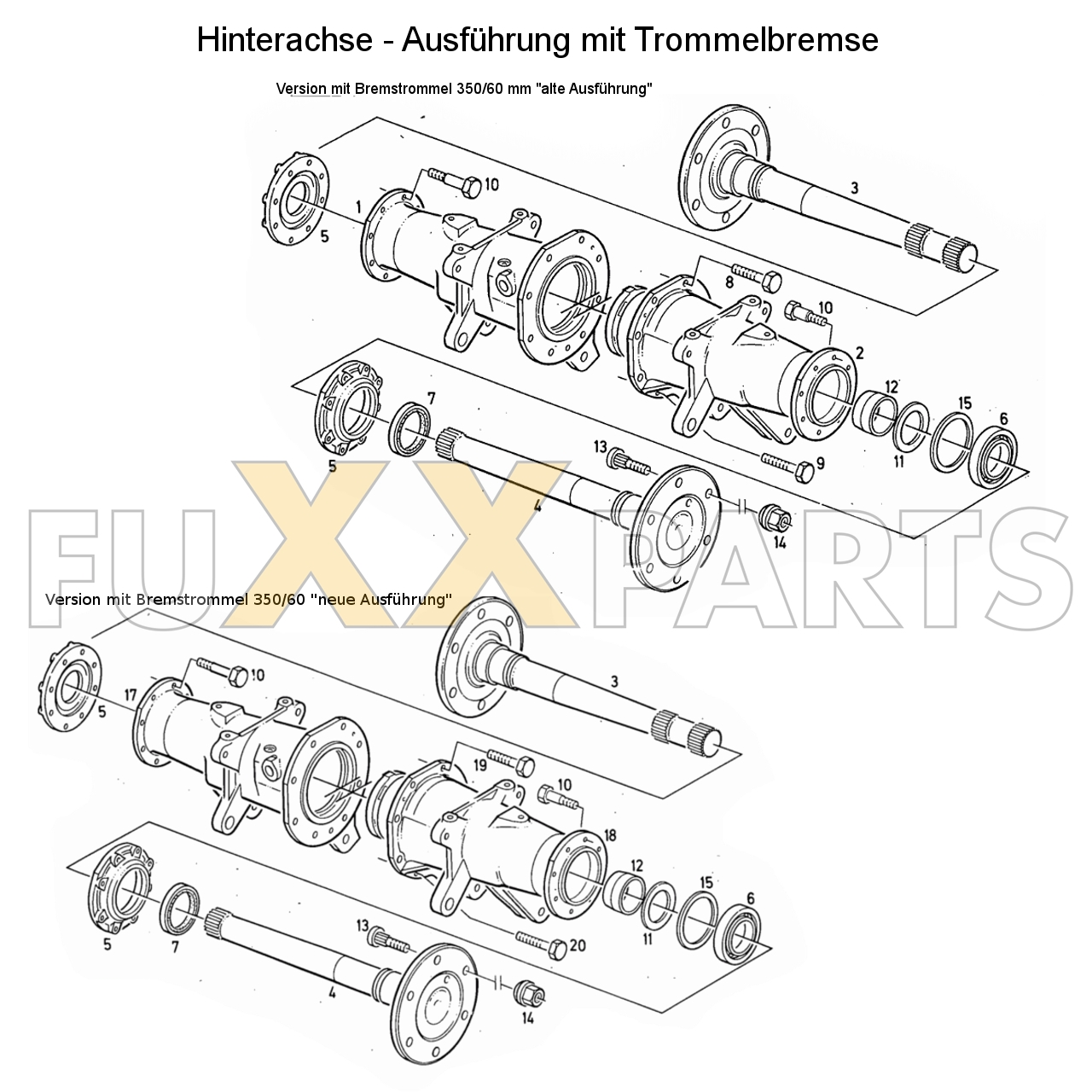 D 3006 Hinterachse Bremstrommel 350 60