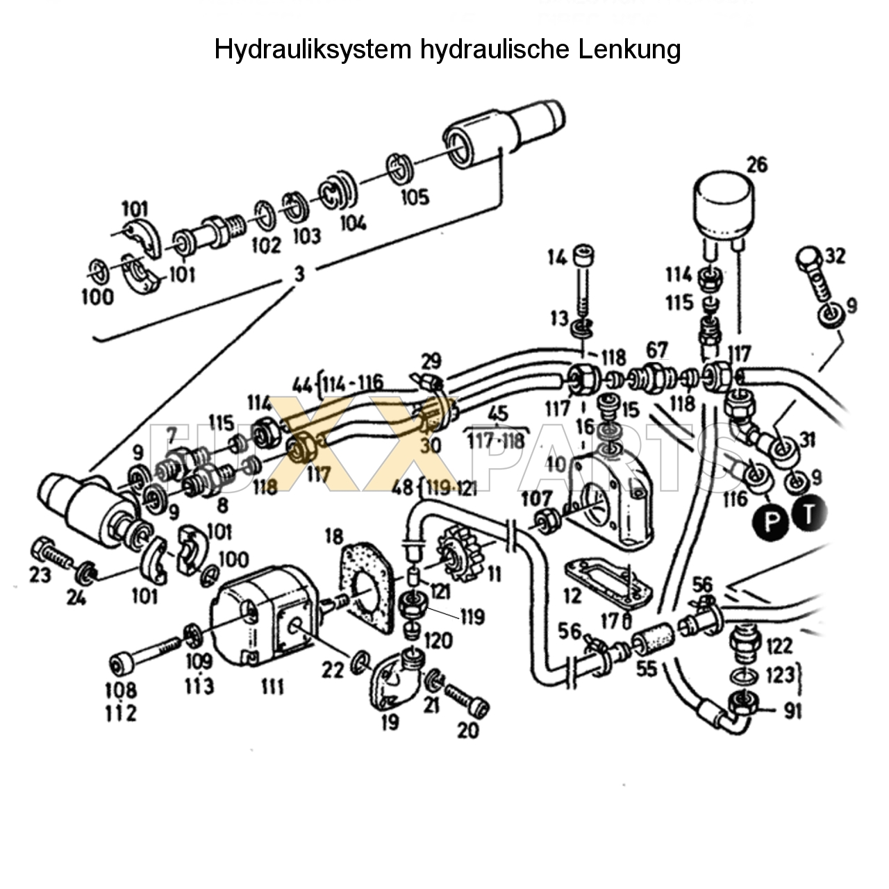 D 3607 Hydrauliksystem hyd. Lenkung