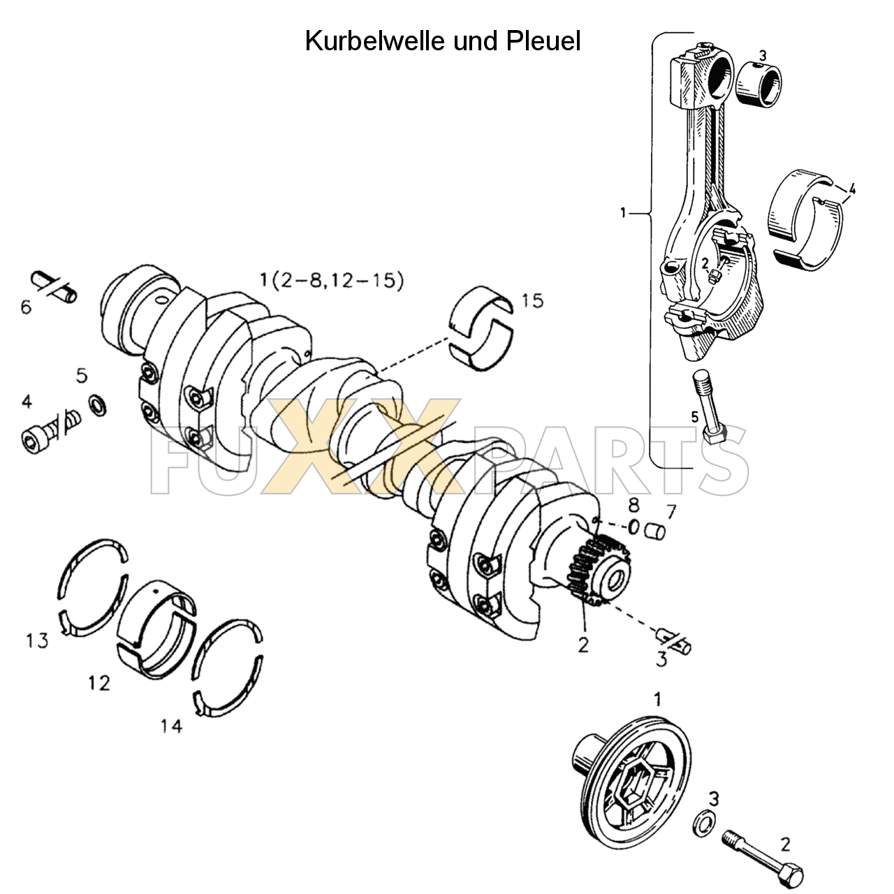 D 4507 Kurbelwelle und Pleuel