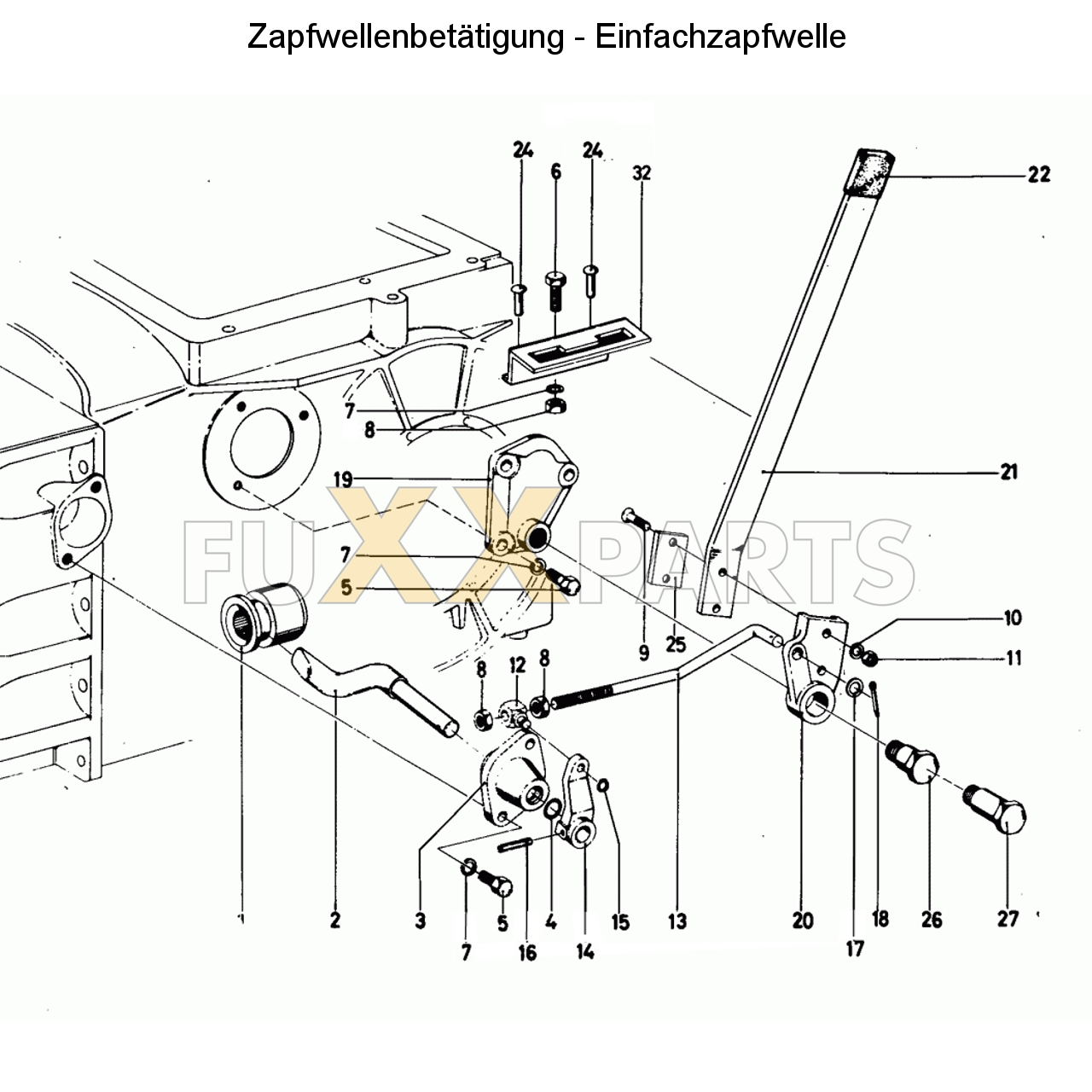 D 6806 Zapfwellenbetätigung - Einfachzapfwelle