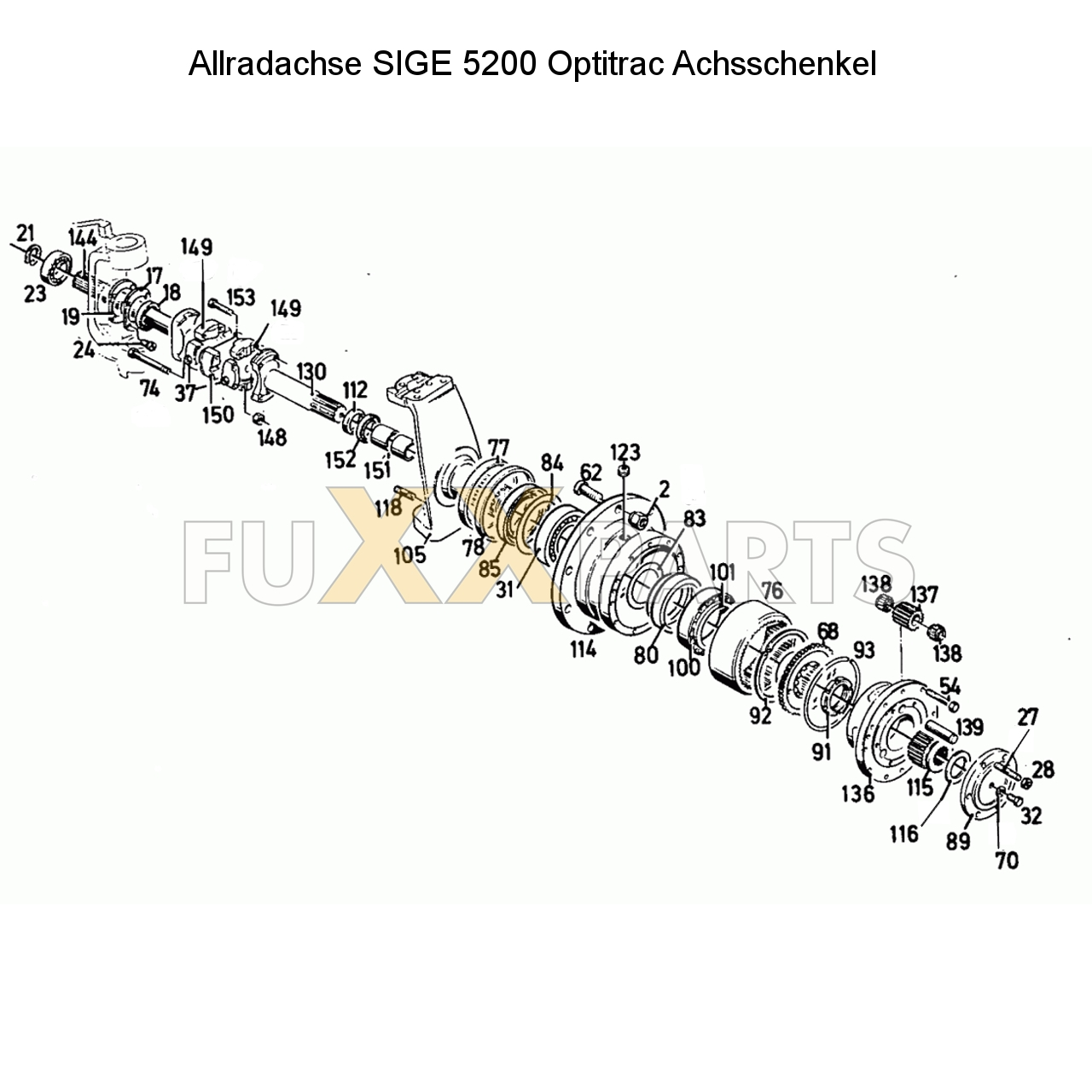 D 10006 Allradachse SIGE 5200 Optitrac Achsschenkel