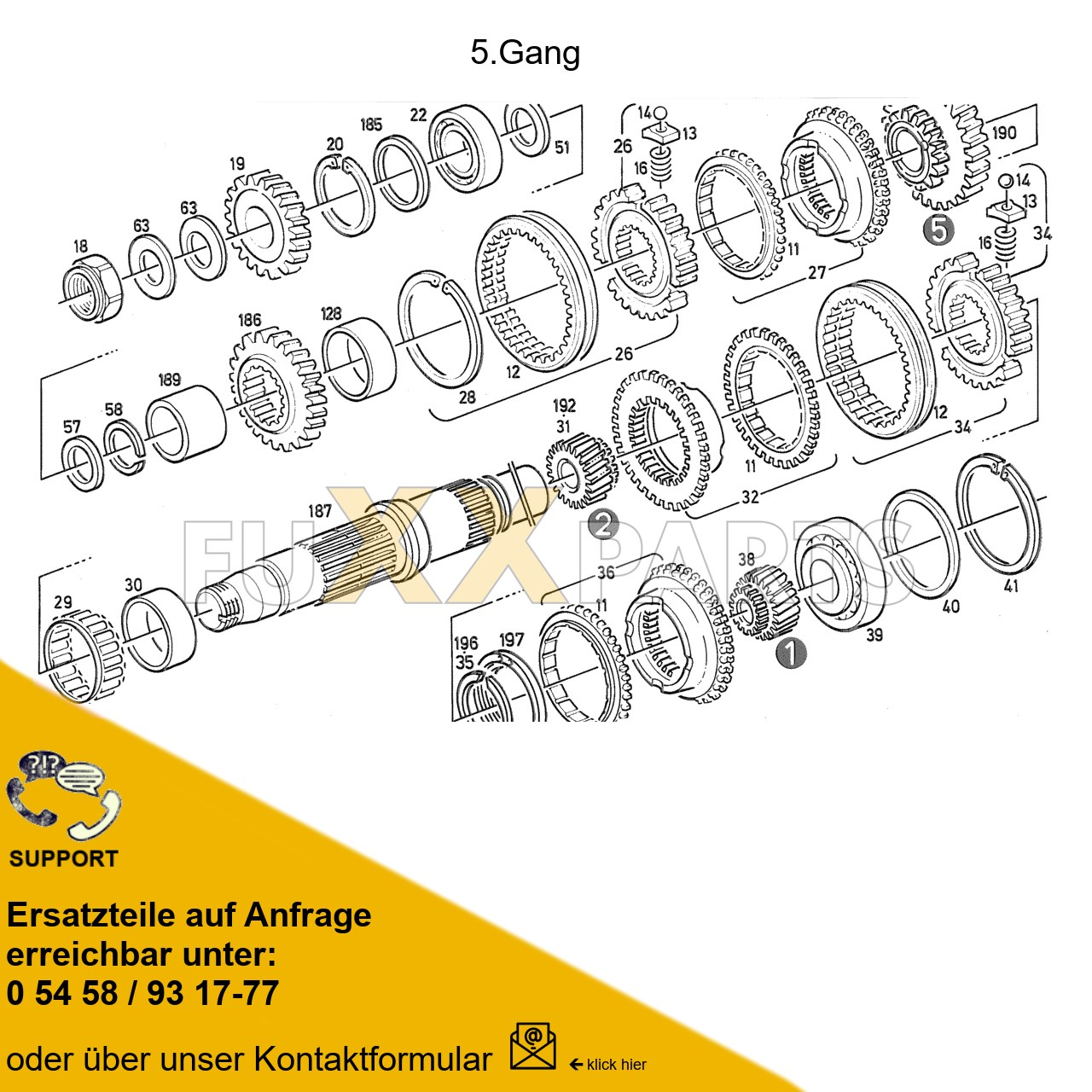 DX 92-78XX Getriebewelle 5ter Gang