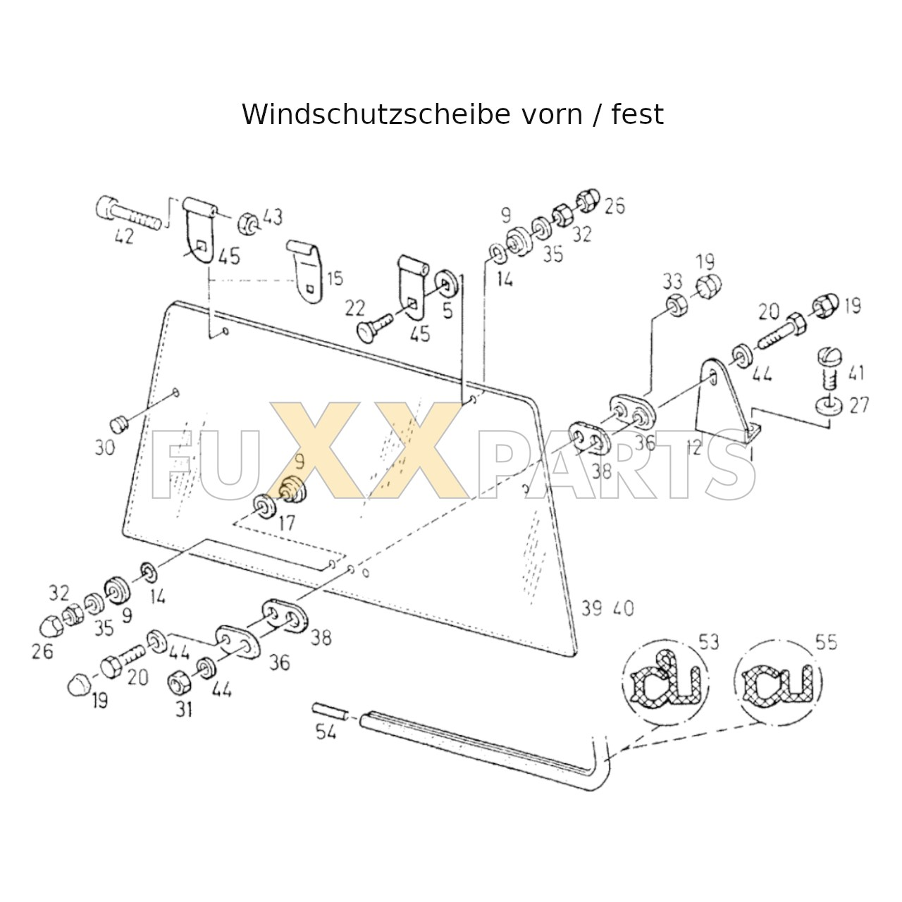 DX 3.30SC Windschutzscheibe vorn fest