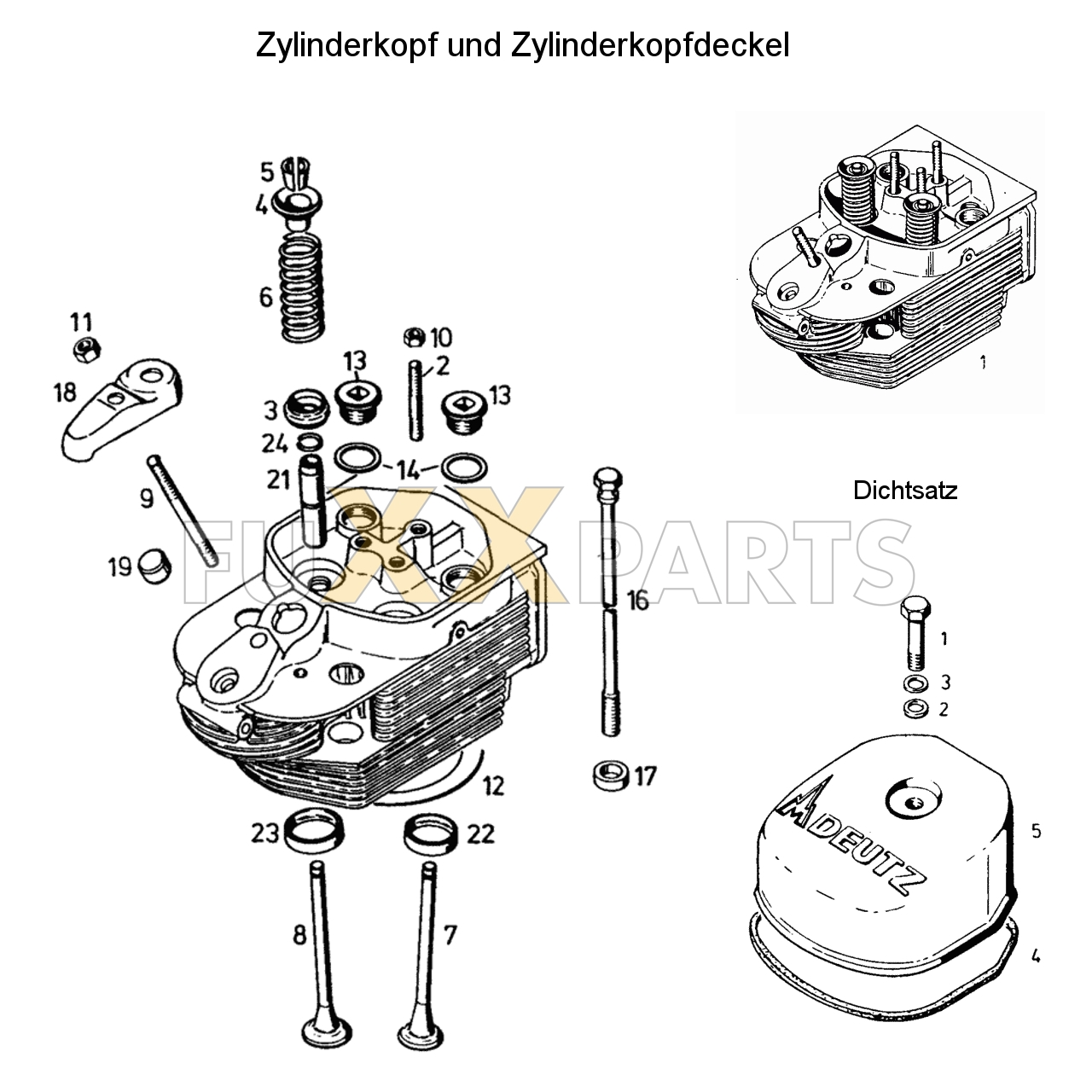 D 4507 C Zylinderkopf und Zylinderkopfdeckel