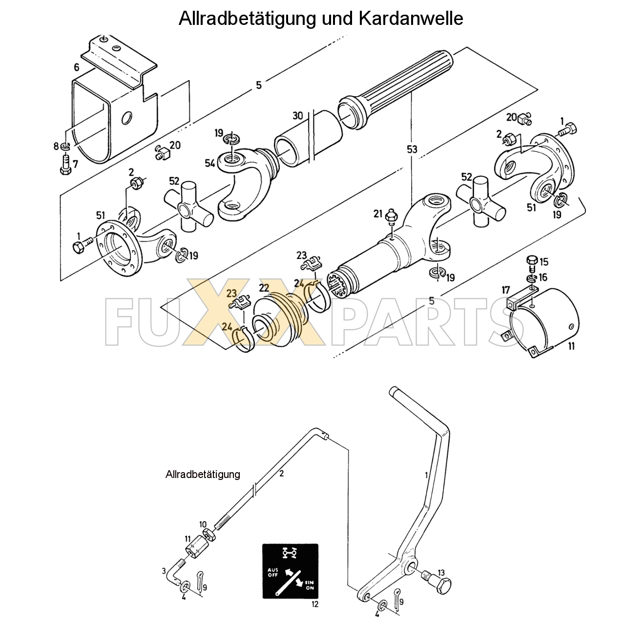 D 6807 Allradbetätigung und Kardanwelle