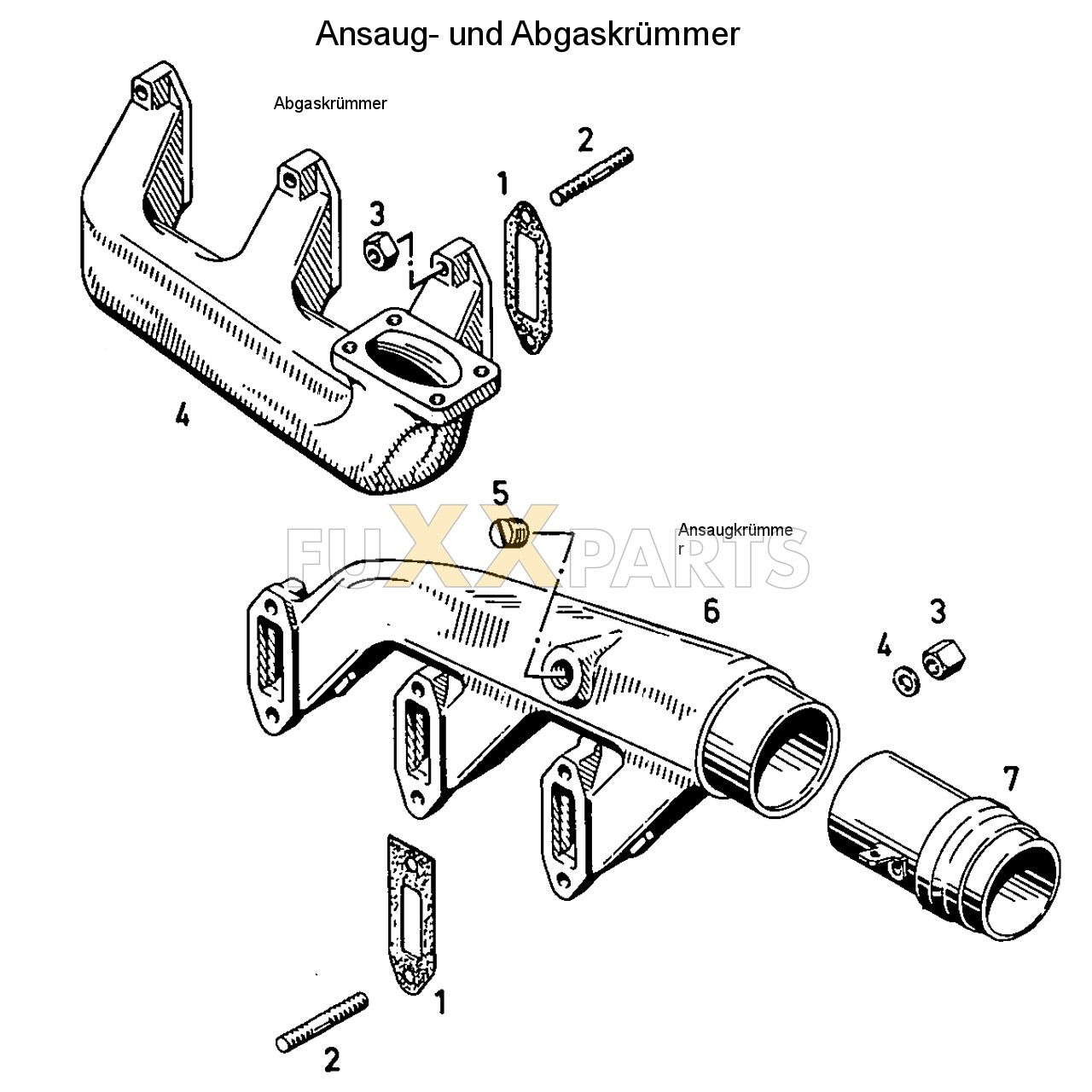 D 5206 Ansaug und Abgaskrümmer