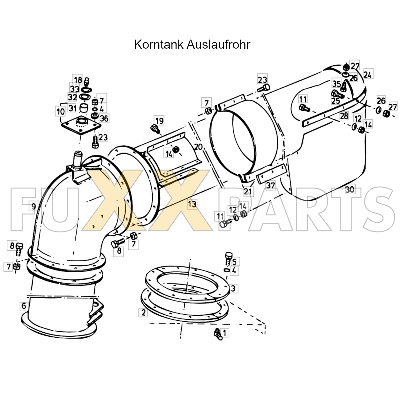 4080 Korntank Auslaufrohr