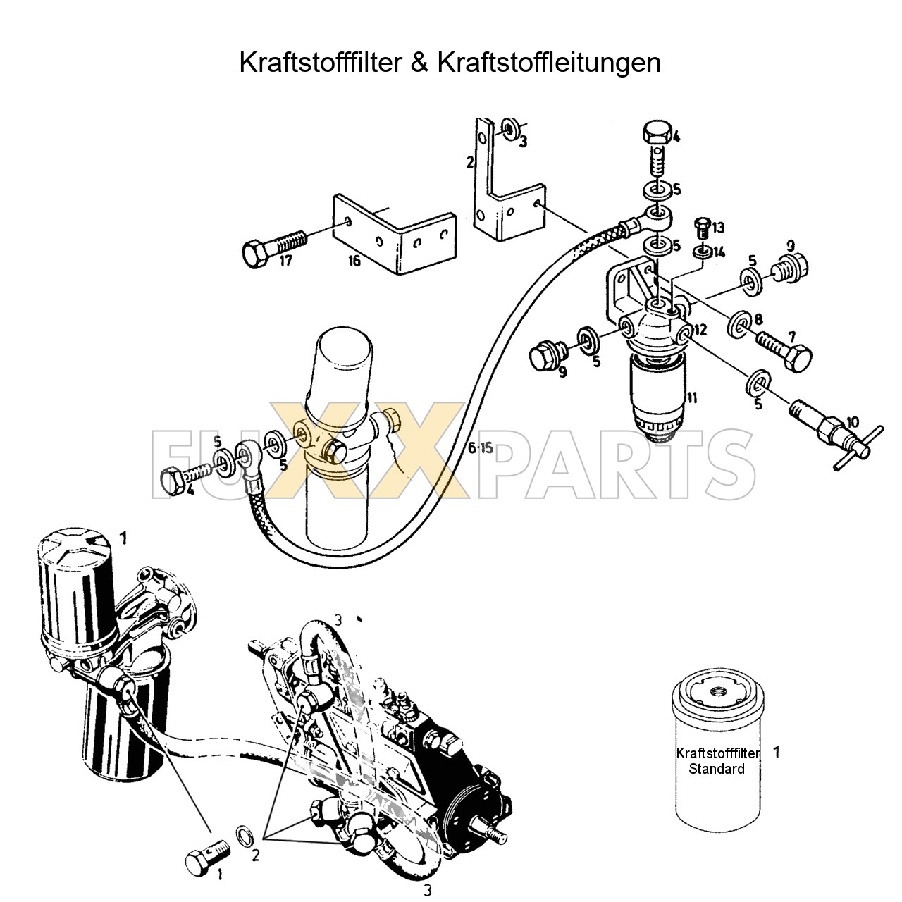 AgroXtra 3.57 Kraftstofffilter & Leitungen
