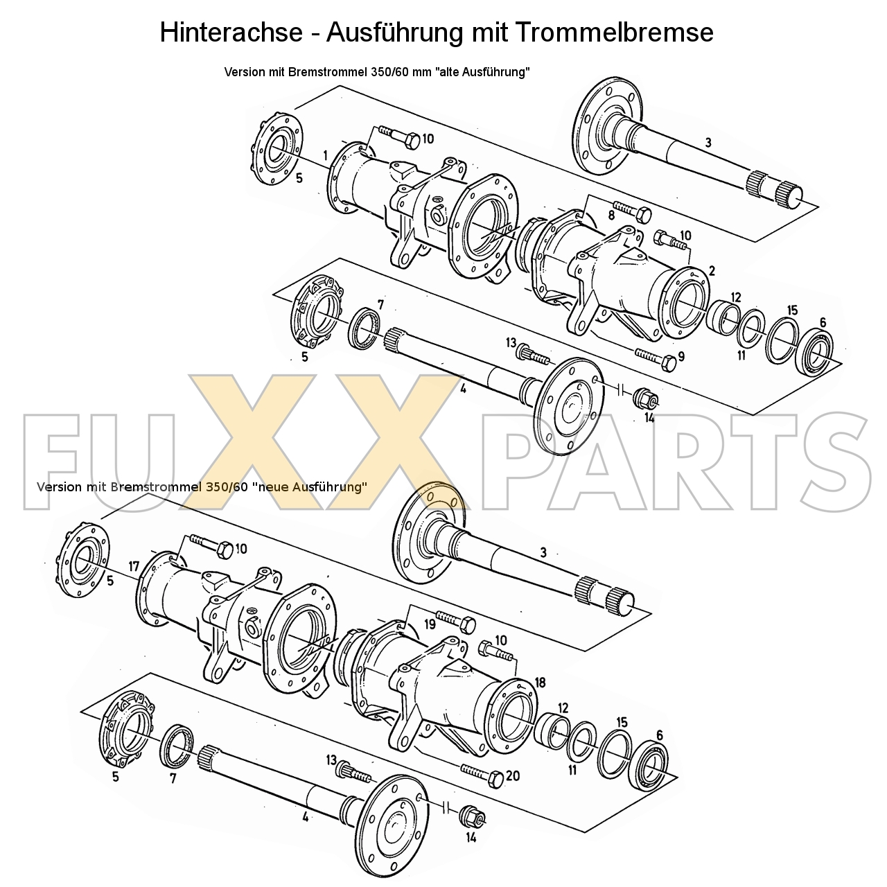 D 4006 Hinterachse Bremstommel 350 60