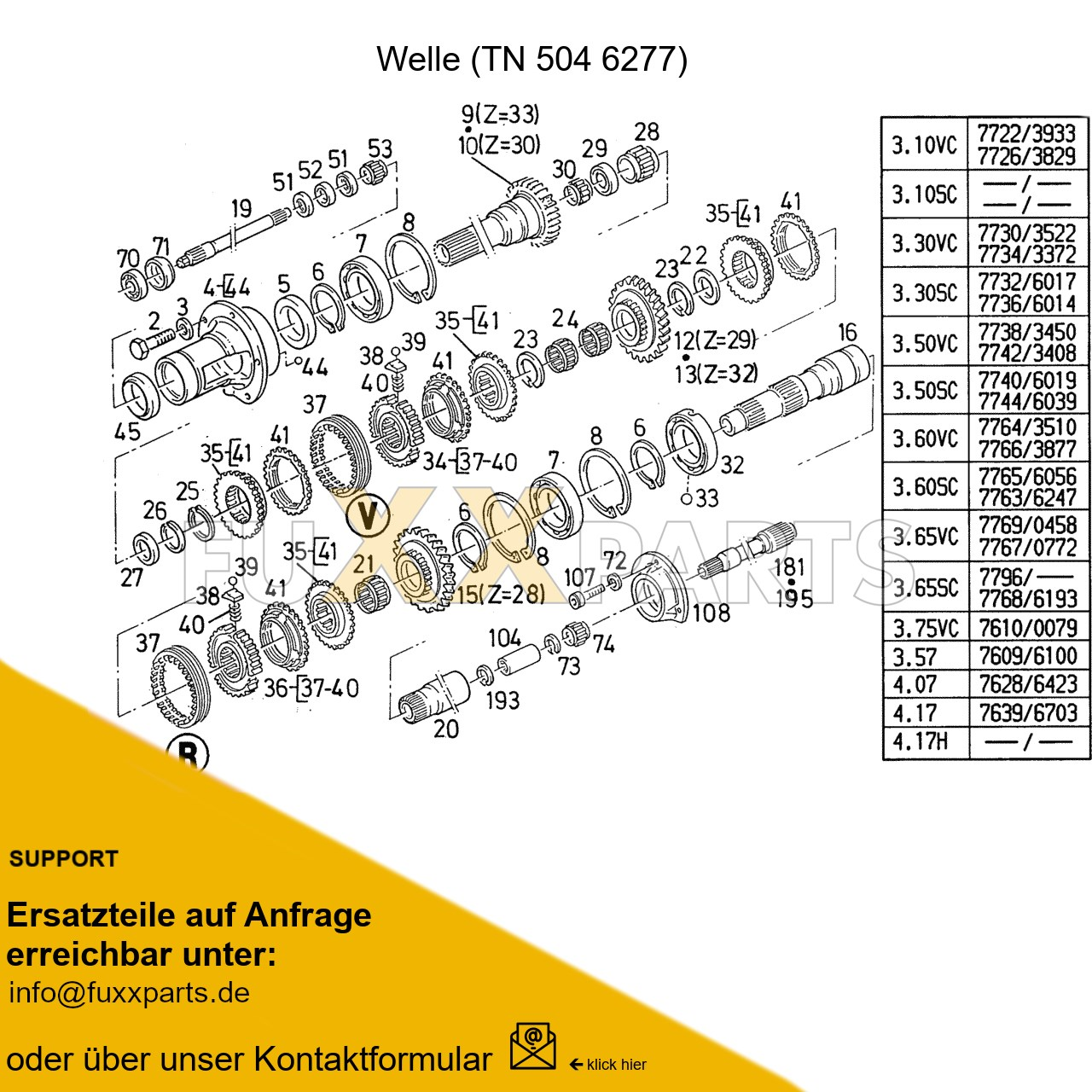 DX 3.50SC Getriebe Quadro-Split 2