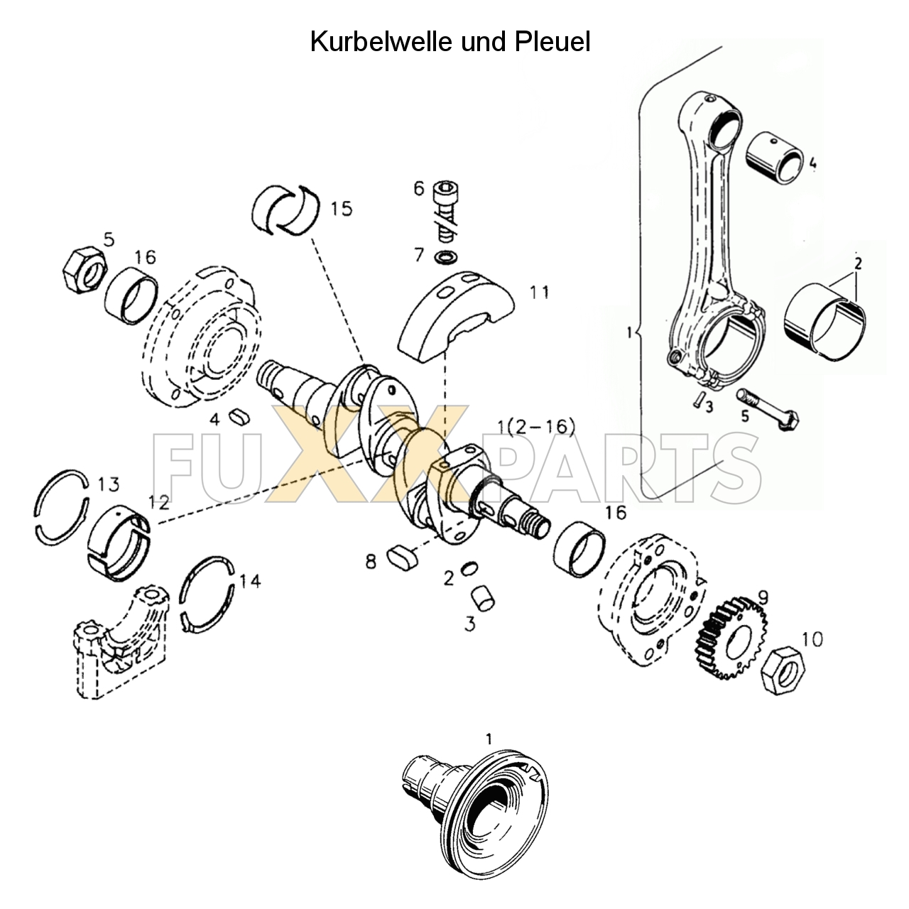 D 2807 Kurbelwelle und Pleuel