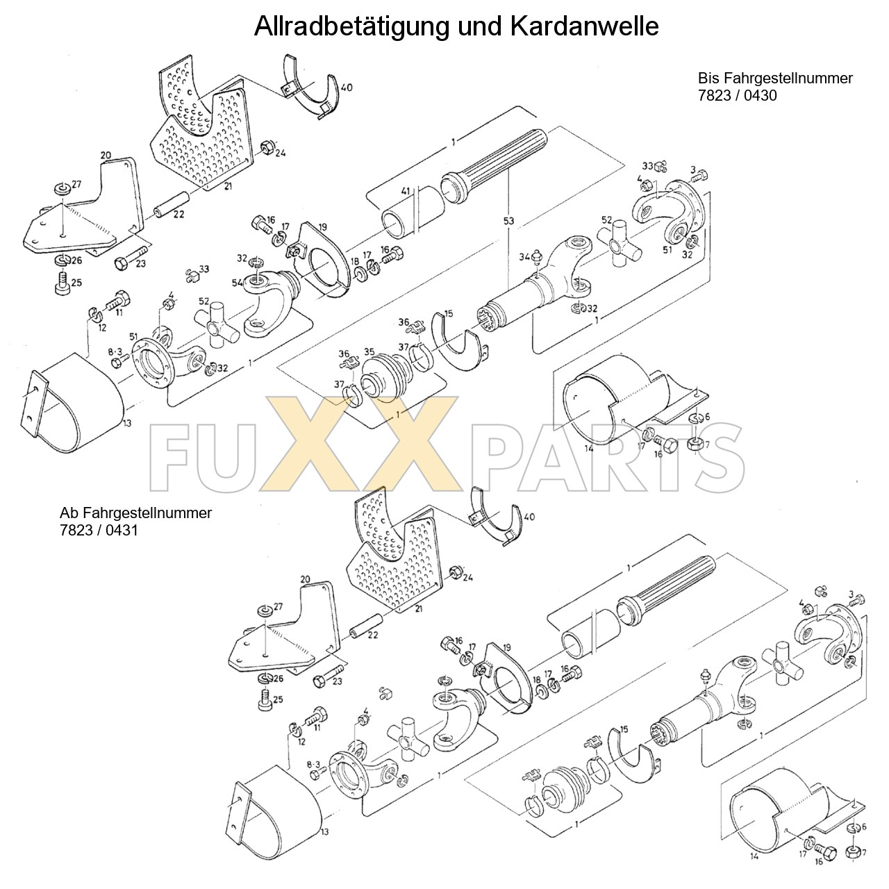 DX 92-78XX Allradbetätigung und Kardanwelle 1