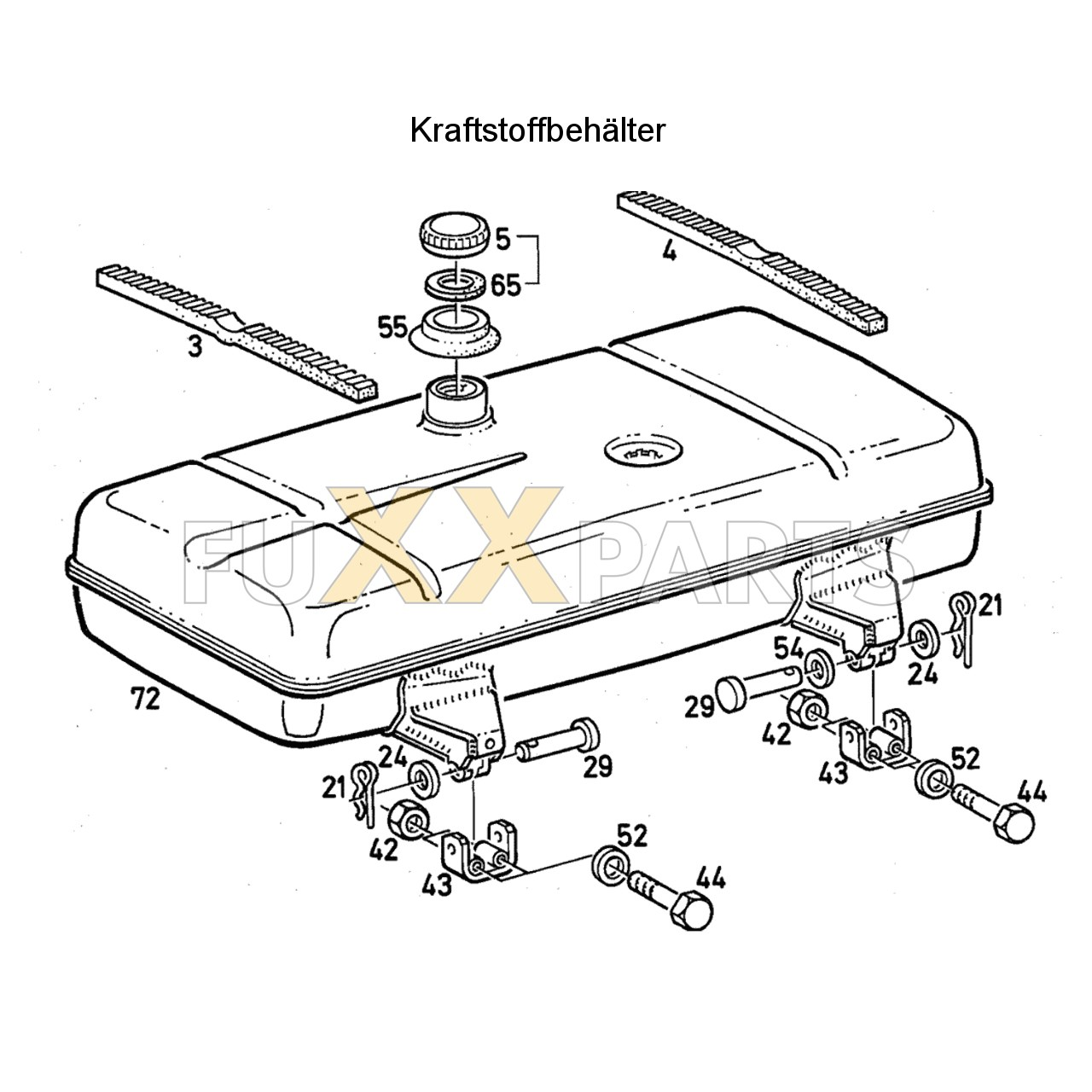 DX 160-76XX Kraftstoffbehälter
