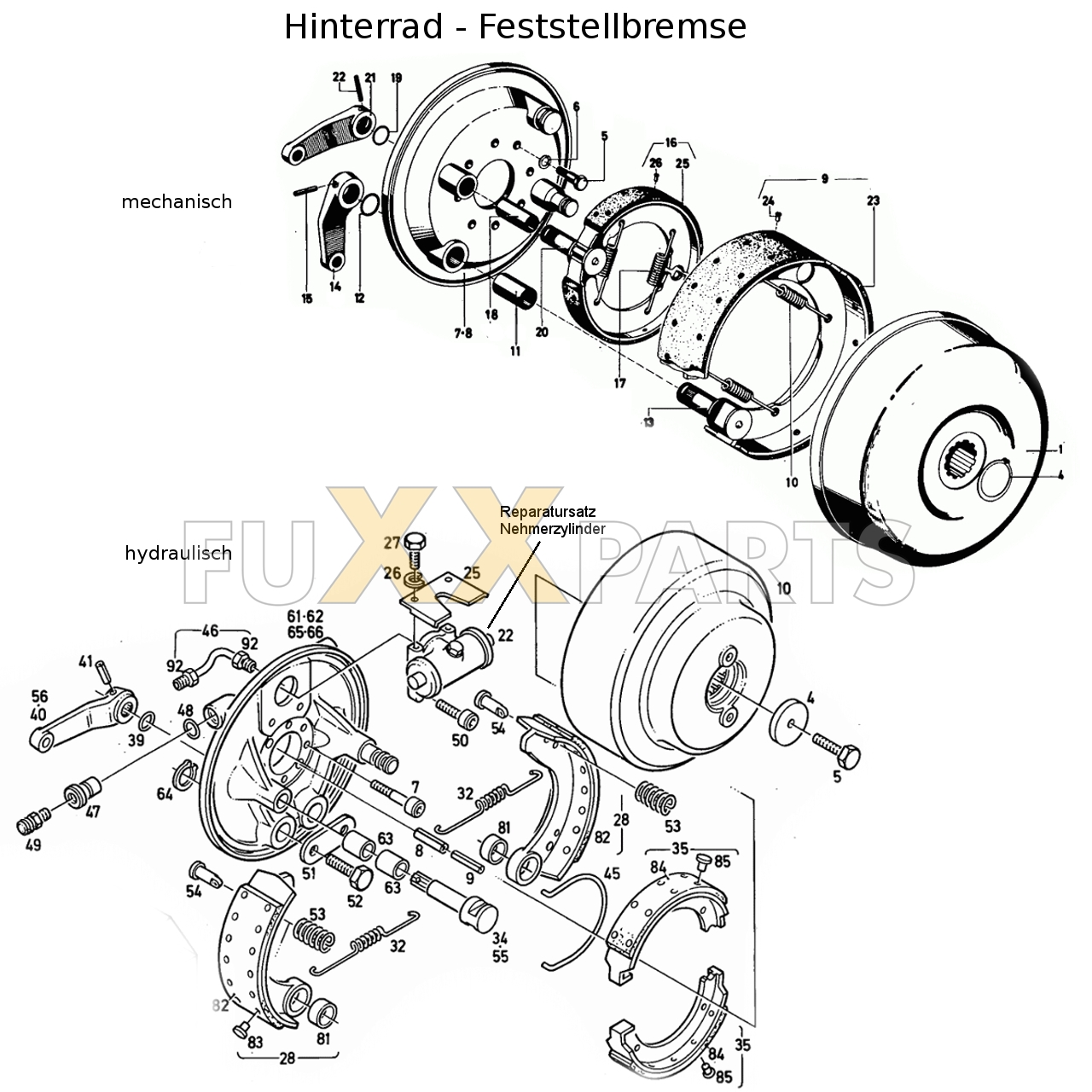 D 7206 Hinterrad - Feststellbremse