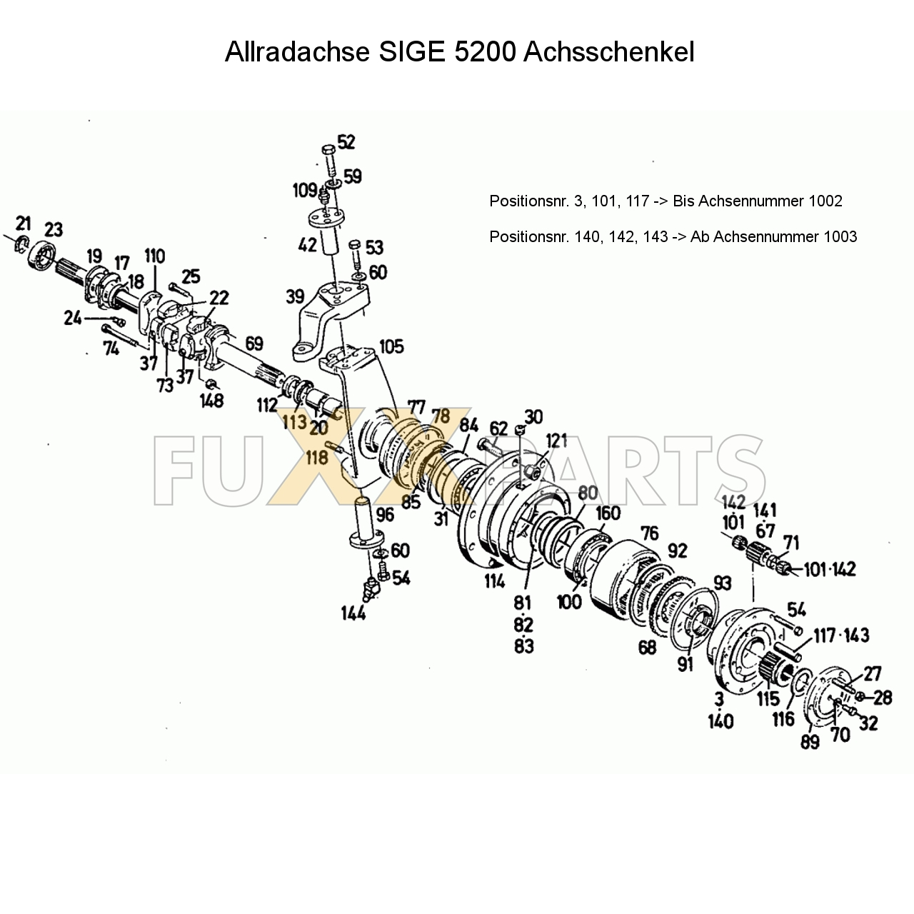 D 13006 Allradachse SIGE 5200 Achsschenkel