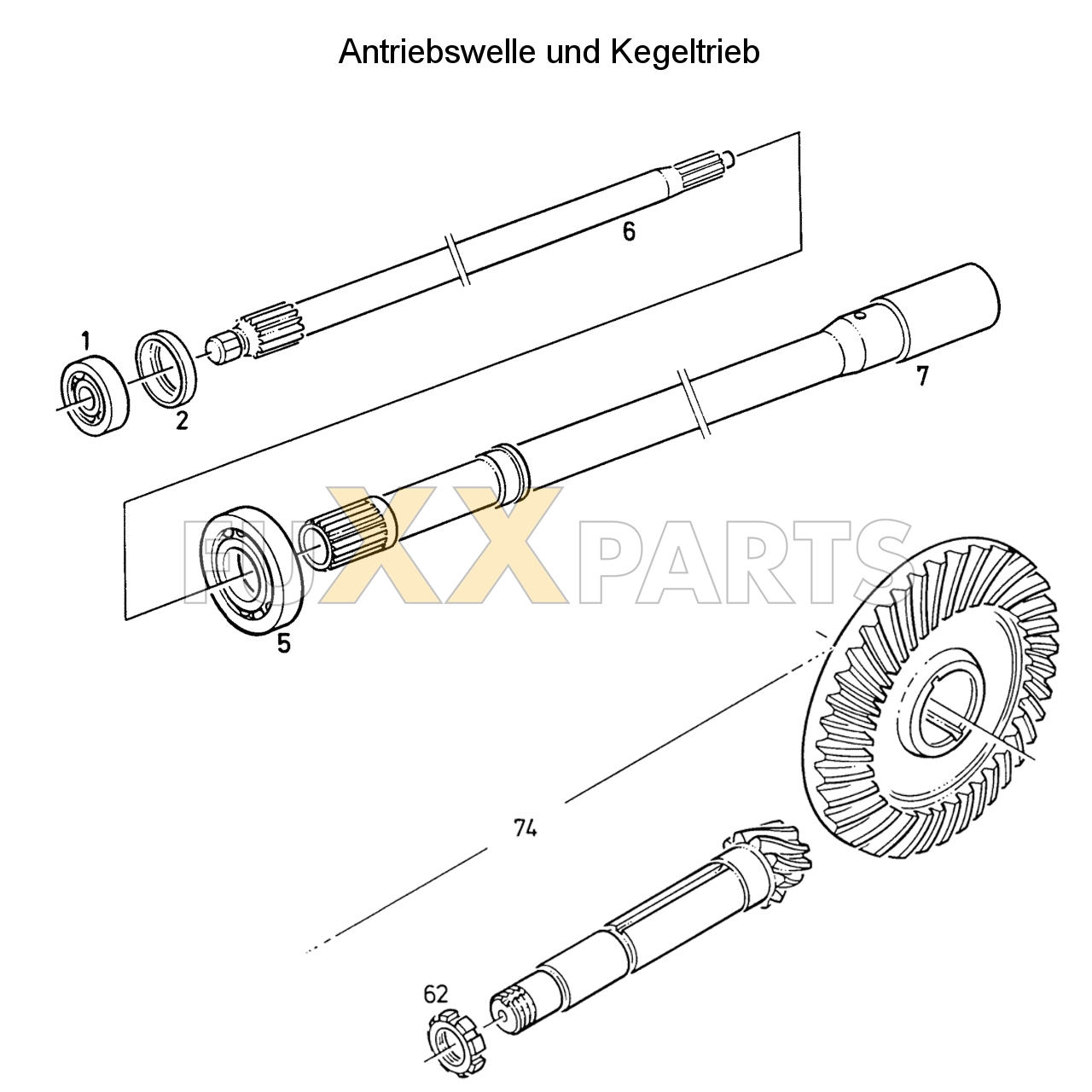 D 4507 C Antriebswelle und Kegeltrieb