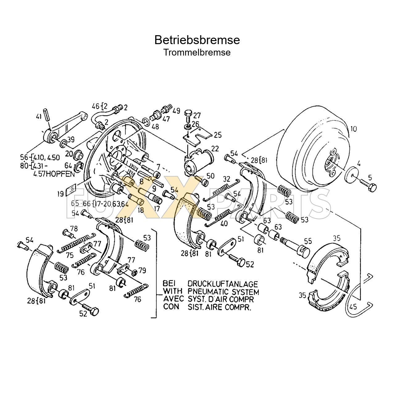 AgroXtra 4.47 Betriebsbremse Trommel