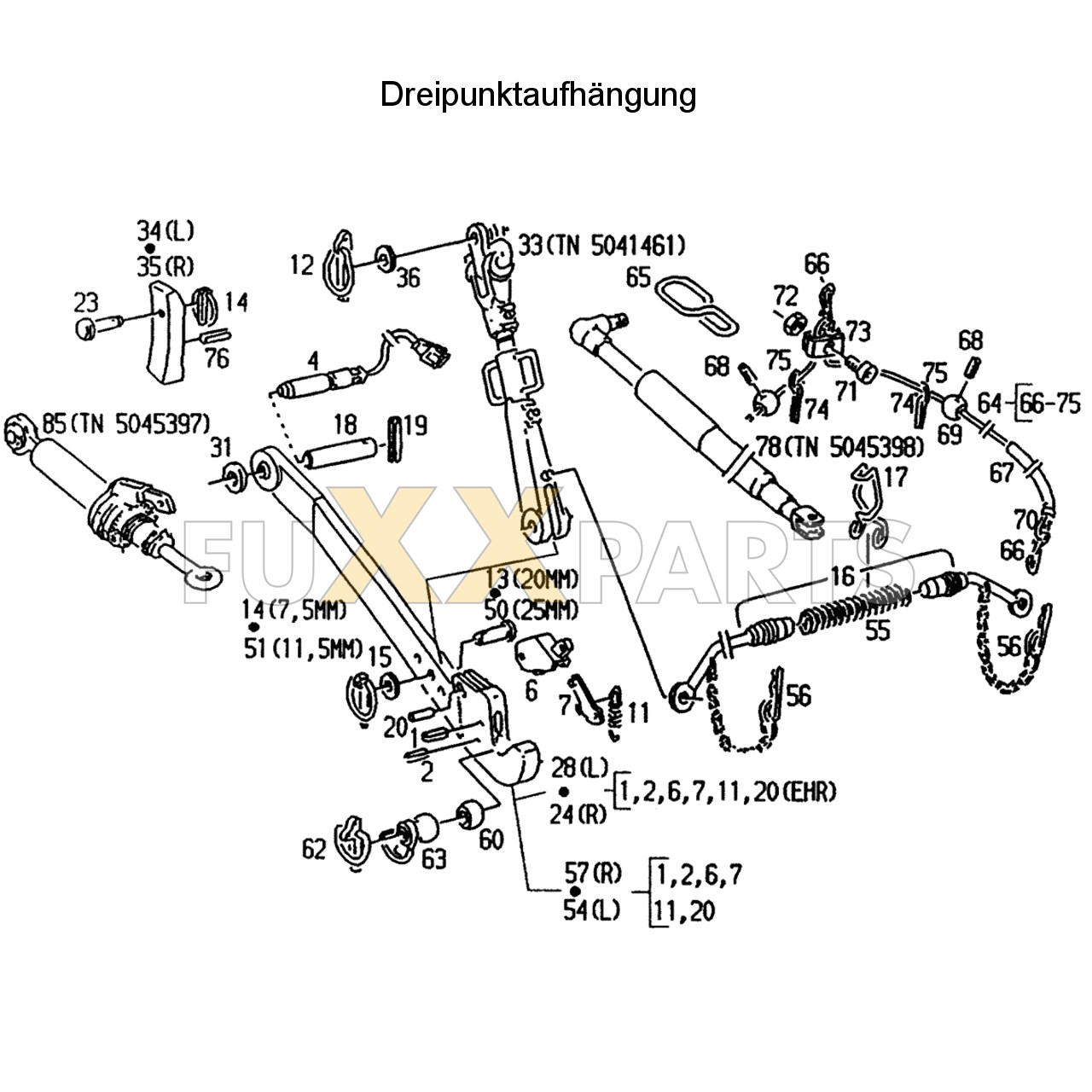 DX 4.50 Dreipunktaufhängung