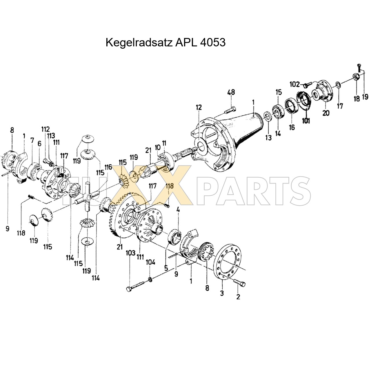 DX 160-76XX Kegelradsatz APL 4053