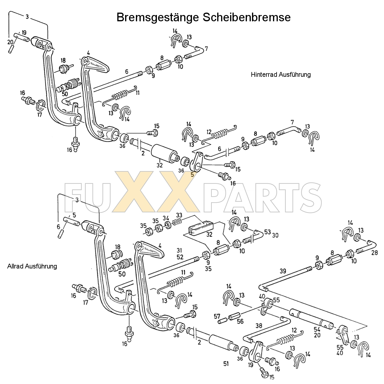 D 5207 Bremsgestänge Scheibenbremse