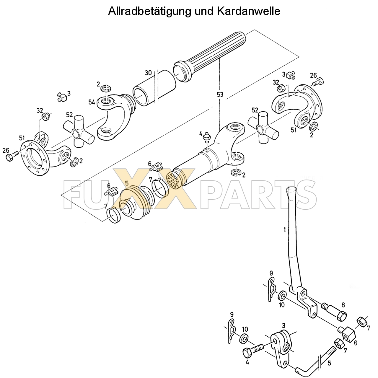 D 5207 Allradbetätigung und Kardanwelle