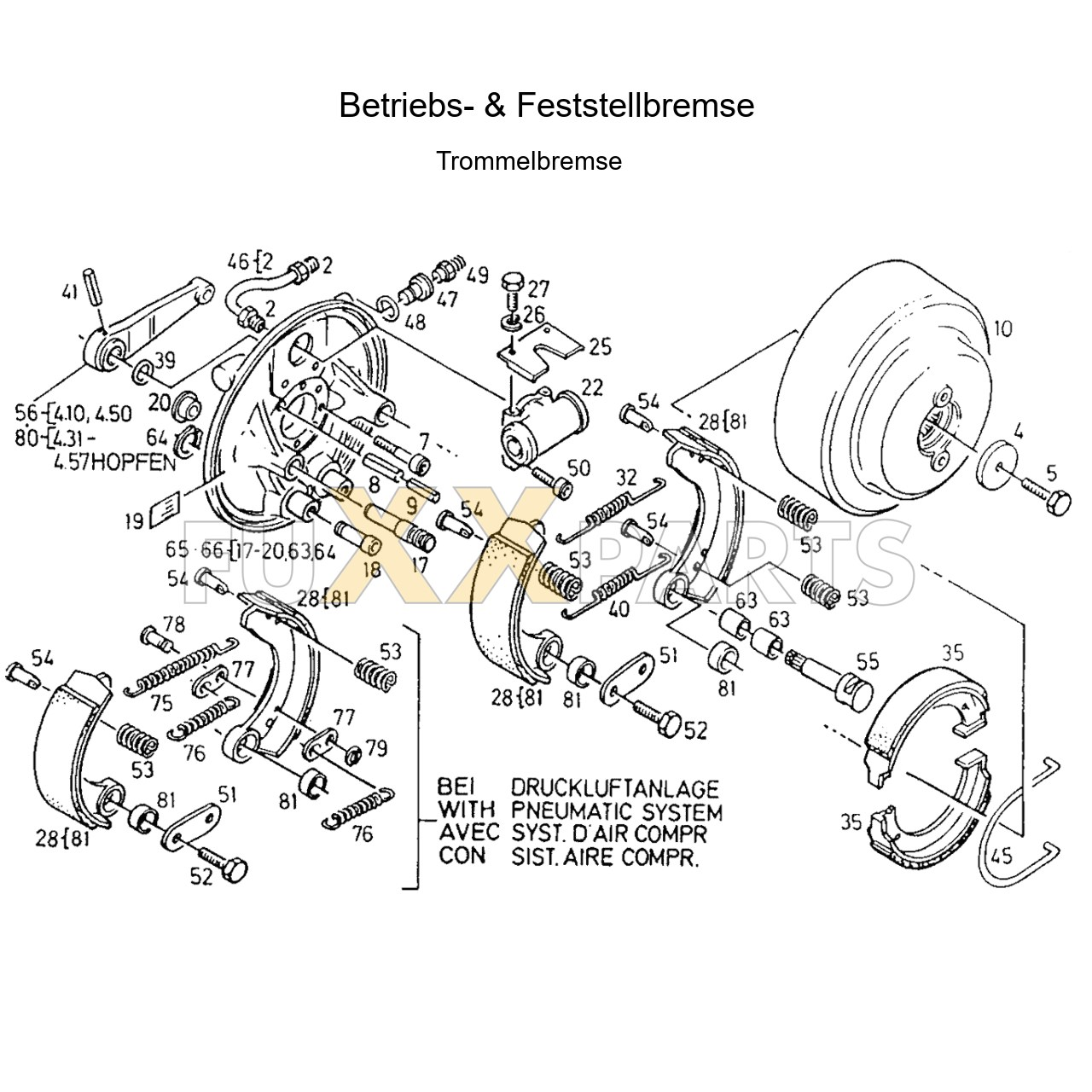 AgroPrima 4.56 Betriebs- & Feststellbremse Trommel