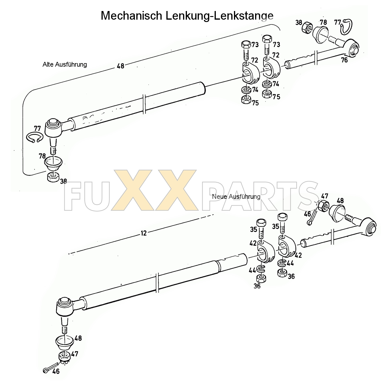 D 6206 Mechanische Lenkung-Lenkstange