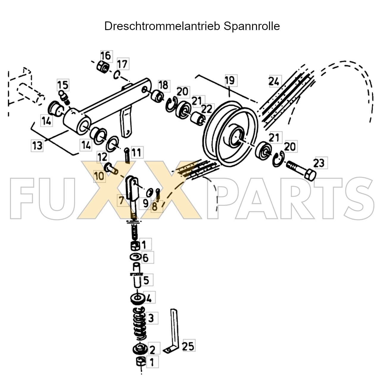 4080 Dreschtrommelantrieb Spannrolle