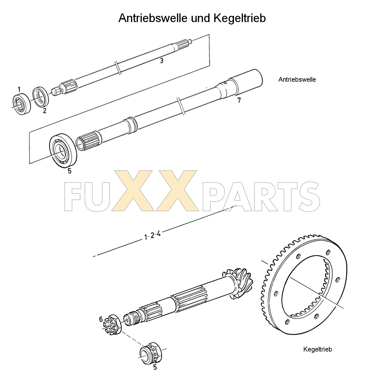 D 7807 C Antriebswelle und Kegeltrieb